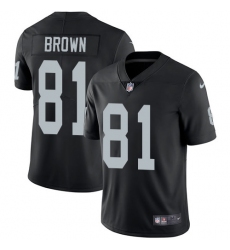 Youth Nike Oakland Raiders #81 Tim Brown Black Team Color Vapor Untouchable Limited Player NFL Jersey