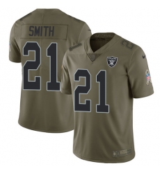 Men's Nike Oakland Raiders #21 Sean Smith Limited Olive 2017 Salute to Service NFL Jersey