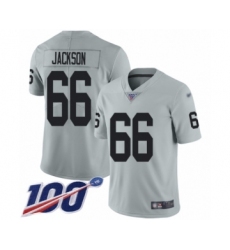 Youth Oakland Raiders #66 Gabe Jackson Limited Silver Inverted Legend 100th Season Football Jersey