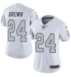 Women's Nike Oakland Raiders #24 Willie Brown Limited White Rush Vapor Untouchable NFL Jersey