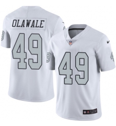 Men's Nike Oakland Raiders #49 Jamize Olawale Limited White Rush Vapor Untouchable NFL Jersey