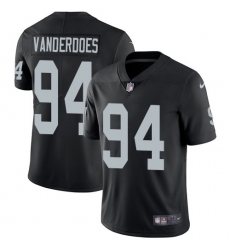 Youth Nike Oakland Raiders #94 Eddie Vanderdoes Black Team Color Vapor Untouchable Limited Player NFL Jersey