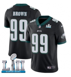 Men's Nike Philadelphia Eagles #99 Jerome Brown Black Alternate Vapor Untouchable Limited Player Super Bowl LII NFL Jersey