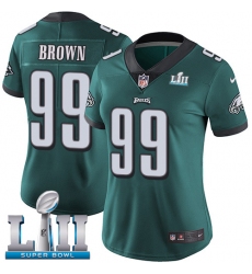 Women's Nike Philadelphia Eagles #99 Jerome Brown Midnight Green Team Color Vapor Untouchable Limited Player Super Bowl LII NFL Jersey