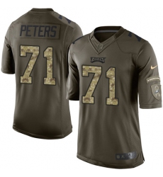 Men's Nike Philadelphia Eagles #71 Jason Peters Elite Green Salute to Service NFL Jersey