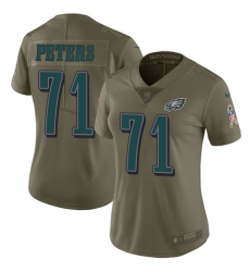 Women's Nike Philadelphia Eagles #71 Jason Peters Limited Olive 2017 Salute to Service NFL Jersey