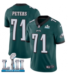 Youth Nike Philadelphia Eagles #71 Jason Peters Midnight Green Team Color Vapor Untouchable Limited Player Super Bowl LII NFL Jersey