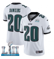 Men's Nike Philadelphia Eagles #20 Brian Dawkins White Vapor Untouchable Limited Player Super Bowl LII NFL Jersey