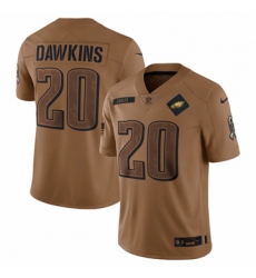 Men's Philadelphia Eagles #20 Brian Dawkins Nike Brown 2023 Salute To Service Retired Player Limited Jersey