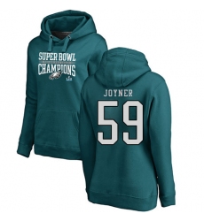 Women's Nike Philadelphia Eagles #59 Seth Joyner Green Super Bowl LII Champions Pullover Hoodie