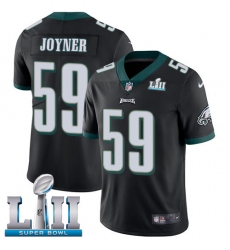 Youth Nike Philadelphia Eagles #59 Seth Joyner Black Alternate Vapor Untouchable Limited Player Super Bowl LII NFL Jersey