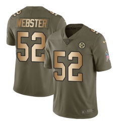 Men's Nike Pittsburgh Steelers #52 Mike Webster Limited Olive/Gold 2017 Salute to Service NFL Jersey
