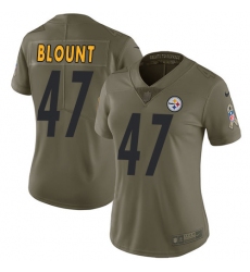 Women's Nike Pittsburgh Steelers #47 Mel Blount Limited Olive 2017 Salute to Service NFL Jersey