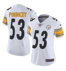 Women's Nike Pittsburgh Steelers #53 Maurkice Pouncey White Vapor Untouchable Limited Player NFL Jersey