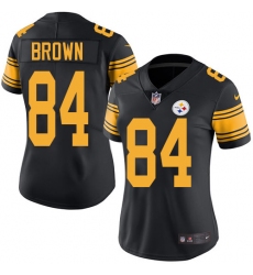 Women's Nike Pittsburgh Steelers #84 Antonio Brown Limited Black Rush Vapor Untouchable NFL Jersey
