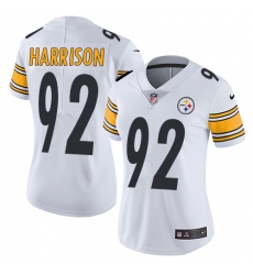 Women's Nike Pittsburgh Steelers #92 James Harrison White Vapor Untouchable Limited Player NFL Jersey