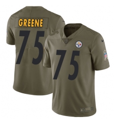 Youth Nike Pittsburgh Steelers #75 Joe Greene Limited Olive 2017 Salute to Service NFL Jersey