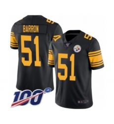 Men's Pittsburgh Steelers #68 L.C. Greenwood Limited Black Rush Vapor Untouchable 100th Season Football Jersey
