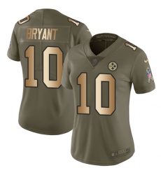 Women's Nike Pittsburgh Steelers #10 Martavis Bryant Limited Olive/Gold 2017 Salute to Service NFL Jersey