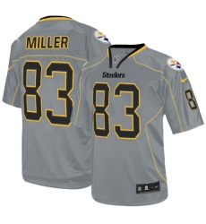 Men's Nike Pittsburgh Steelers #83 Heath Miller Elite Lights Out Grey NFL Jersey