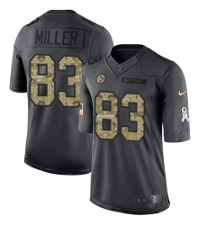 Men's Nike Pittsburgh Steelers #83 Heath Miller Limited Black 2016 Salute to Service NFL Jersey