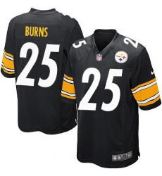 Men's Nike Pittsburgh Steelers #25 Artie Burns Game Black Team Color NFL Jersey