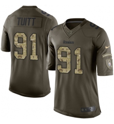 Youth Nike Pittsburgh Steelers #91 Stephon Tuitt Elite Green Salute to Service NFL Jersey
