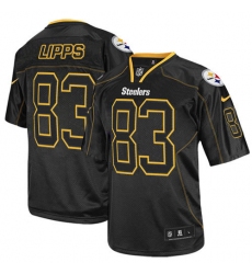 Men's Nike Pittsburgh Steelers #83 Louis Lipps Elite Lights Out Black NFL Jersey