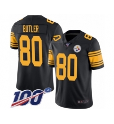 Men's Pittsburgh Steelers #80 Jack Butler Limited Black Rush Vapor Untouchable 100th Season Football Jersey