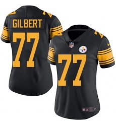 Women's Nike Pittsburgh Steelers #77 Marcus Gilbert Limited Black Rush Vapor Untouchable NFL Jersey