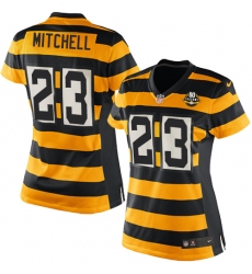 Women's Nike Pittsburgh Steelers #23 Mike Mitchell Game Yellow/Black Alternate 80TH Anniversary Throwback NFL Jersey