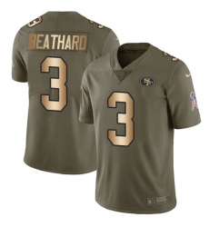 Men's Nike San Francisco 49ers #3 C. J. Beathard Limited Olive/Gold 2017 Salute to Service NFL Jersey