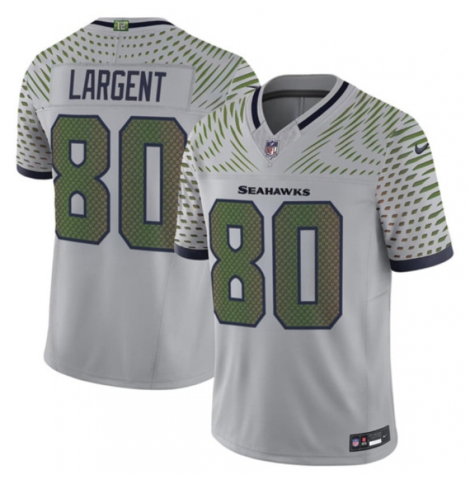 Men's Seattle Seahawks #80 Steve Largent Gray 2025 F.U.S.E. “Rivalries” Vapor Limited Football Stitched Jersey