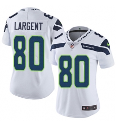 Women's Nike Seattle Seahawks #80 Steve Largent White Vapor Untouchable Limited Player NFL Jersey