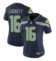 Women's Nike Seattle Seahawks #16 Tyler Lockett Steel Blue Team Color Vapor Untouchable Limited Player NFL Jersey