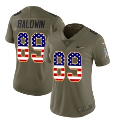 Women's Nike Seattle Seahawks #89 Doug Baldwin Limited Olive/USA Flag 2017 Salute to Service NFL Jersey
