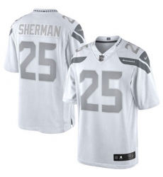 Men's Nike Seattle Seahawks #25 Richard Sherman Limited White Platinum NFL Jersey