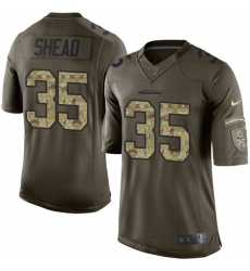 Men's Nike Seattle Seahawks #35 DeShawn Shead Elite Green Salute to Service NFL Jersey