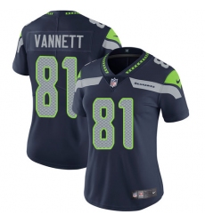Women's Nike Seattle Seahawks #81 Nick Vannett Steel Blue Team Color Vapor Untouchable Limited Player NFL Jersey
