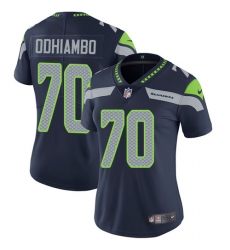 Women's Nike Seattle Seahawks #70 Rees Odhiambo Steel Blue Team Color Vapor Untouchable Limited Player NFL Jersey