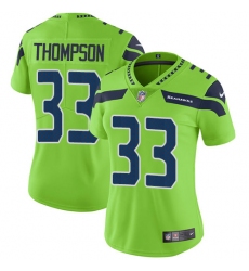 Women's Nike Seattle Seahawks #33 Tedric Thompson Limited Green Rush Vapor Untouchable NFL Jersey