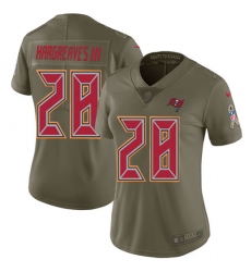 Women's Nike Tampa Bay Buccaneers #28 Vernon Hargreaves III Limited Olive 2017 Salute to Service NFL Jersey