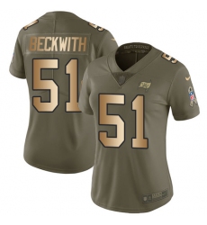 Women's Nike Tampa Bay Buccaneers #51 Kendell Beckwith Limited Olive/Gold 2017 Salute to Service NFL Jersey