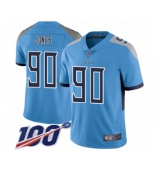 Youth Tennessee Titans #90 DaQuan Jones Light Blue Alternate Vapor Untouchable Limited Player 100th Season Football Jersey