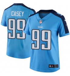Women's Nike Tennessee Titans #99 Jurrell Casey Limited Light Blue Rush Vapor Untouchable NFL Jersey