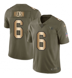 Men's Nike Tennessee Titans #6 Brett Kern Limited Olive/Gold 2017 Salute to Service NFL Jersey