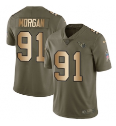 Youth Nike Tennessee Titans #91 Derrick Morgan Limited Olive/Gold 2017 Salute to Service NFL Jersey
