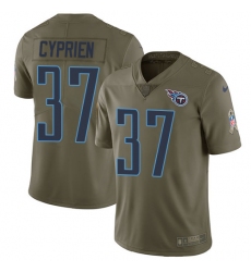 Men's Nike Tennessee Titans #37 Johnathan Cyprien Limited Olive 2017 Salute to Service NFL Jersey