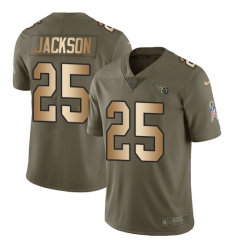 Men's Nike Tennessee Titans #25 Adoree' Jackson Limited Olive/Gold 2017 Salute to Service NFL Jersey