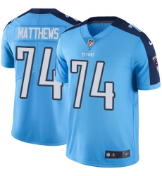 Youth Nike Tennessee Titans #74 Bruce Matthews Limited Light Blue Rush Vapor Untouchable NFL Jersey